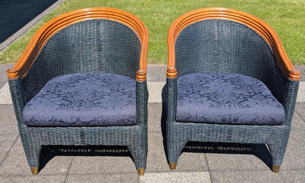 Rieten stoelen, Huis en Inrichting, Stoelen, Ophalen, Gebruikt, Twee, Overige kleuren