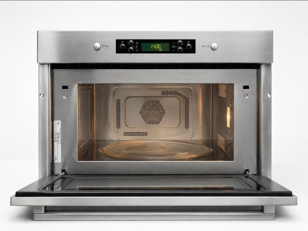 Whirlpool AMW 751/IX. Voor een nis van 38cm, Witgoed en Apparatuur, Magnetrons, Combimagnetron, Crisp, Ophalen of Verzenden, Zo goed als nieuw