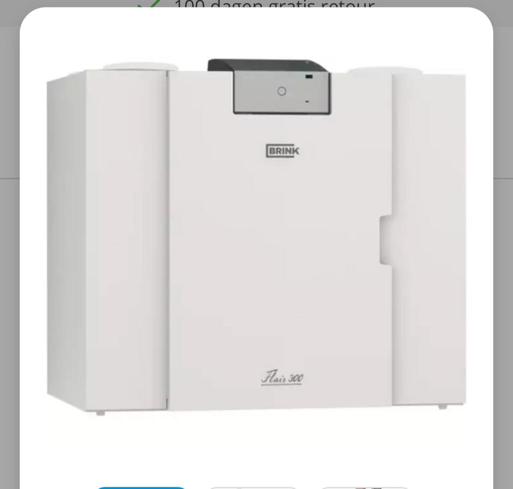 Brink WTW Flair 300 4/0 links - 300 m³/h, Ophalen of Verzenden, Zo goed als nieuw, Ventilator en Afzuiger