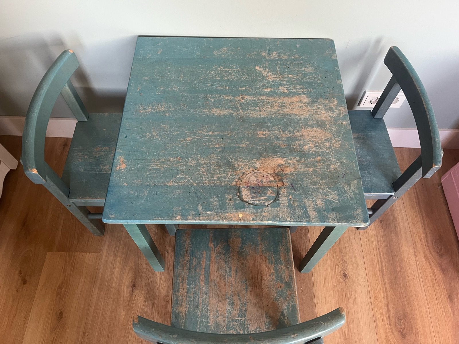 Vintage tafeltje met 3 stoeltjes, Ophalen