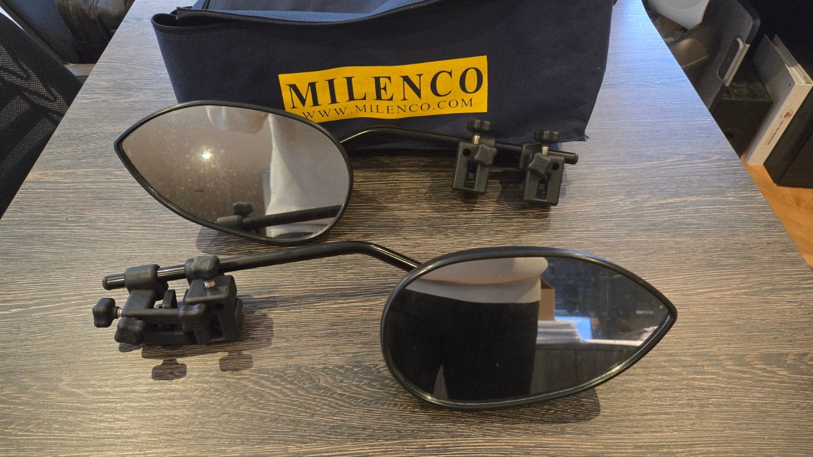 Milenco caravan spiegels - set, Ophalen, Gebruikt
