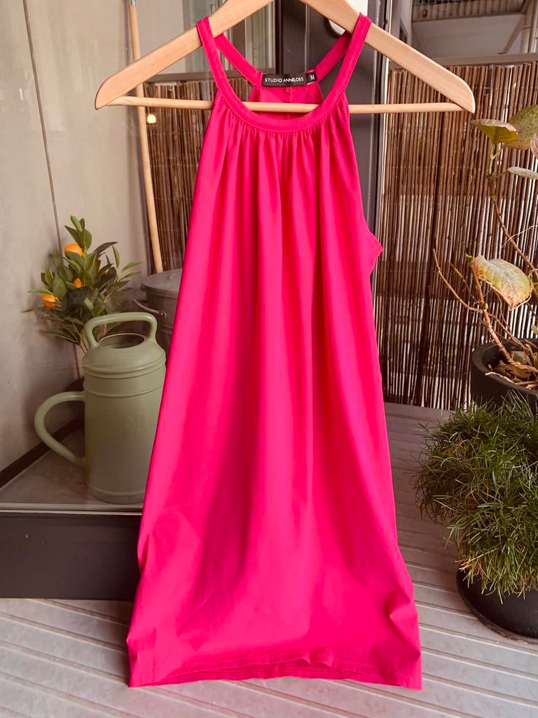 Fuchsia roze zomerjurk, Studio Anneloes, mt M, Zo goed als nieuw, Roze, Onder de knie, Ophalen