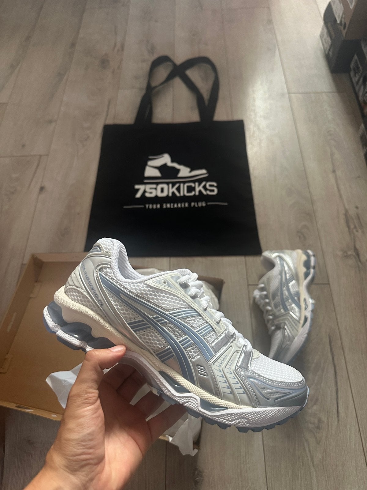 ASICS Gel-Kayano 14 White Light Navy Maat EU41,5 41.5, Overige kleuren, Nieuw, Ophalen of Verzenden, A