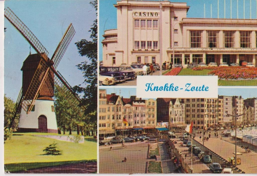 Knokke Zoute met auto's, Ophalen of Verzenden, 1960 tot 1980, Gelopen, West-Vlaanderen