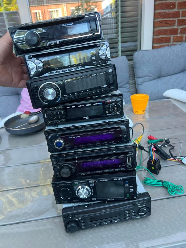 Partij diverse autoradio's - Pioneer, JVC, Blaupunkt, Ophalen of Verzenden, Gebruikt