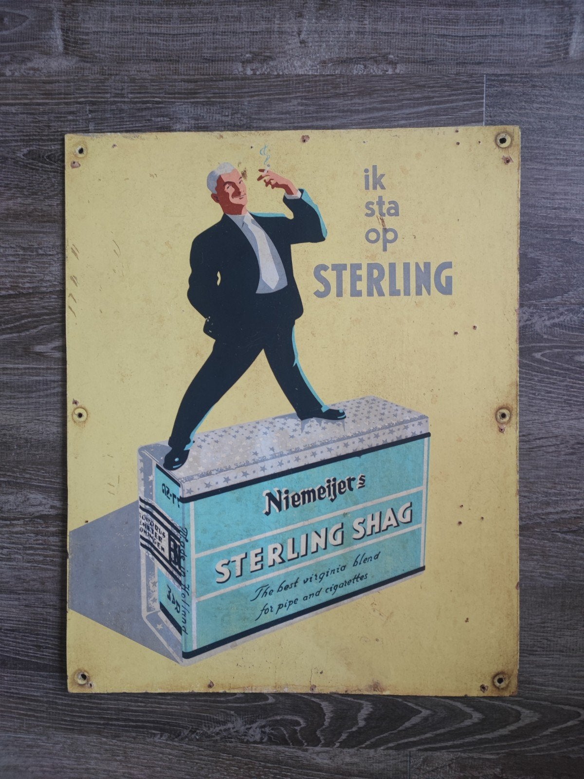 Niemeijers Sterling shag, Ophalen, Gebruikt, Reclamebord