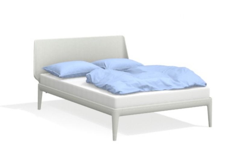 Auping Essential 140x210 Pure White Incl. Hoofdbord etc., Huis en Inrichting, Tweepersoons, Zo goed als nieuw, Metaal, Wit