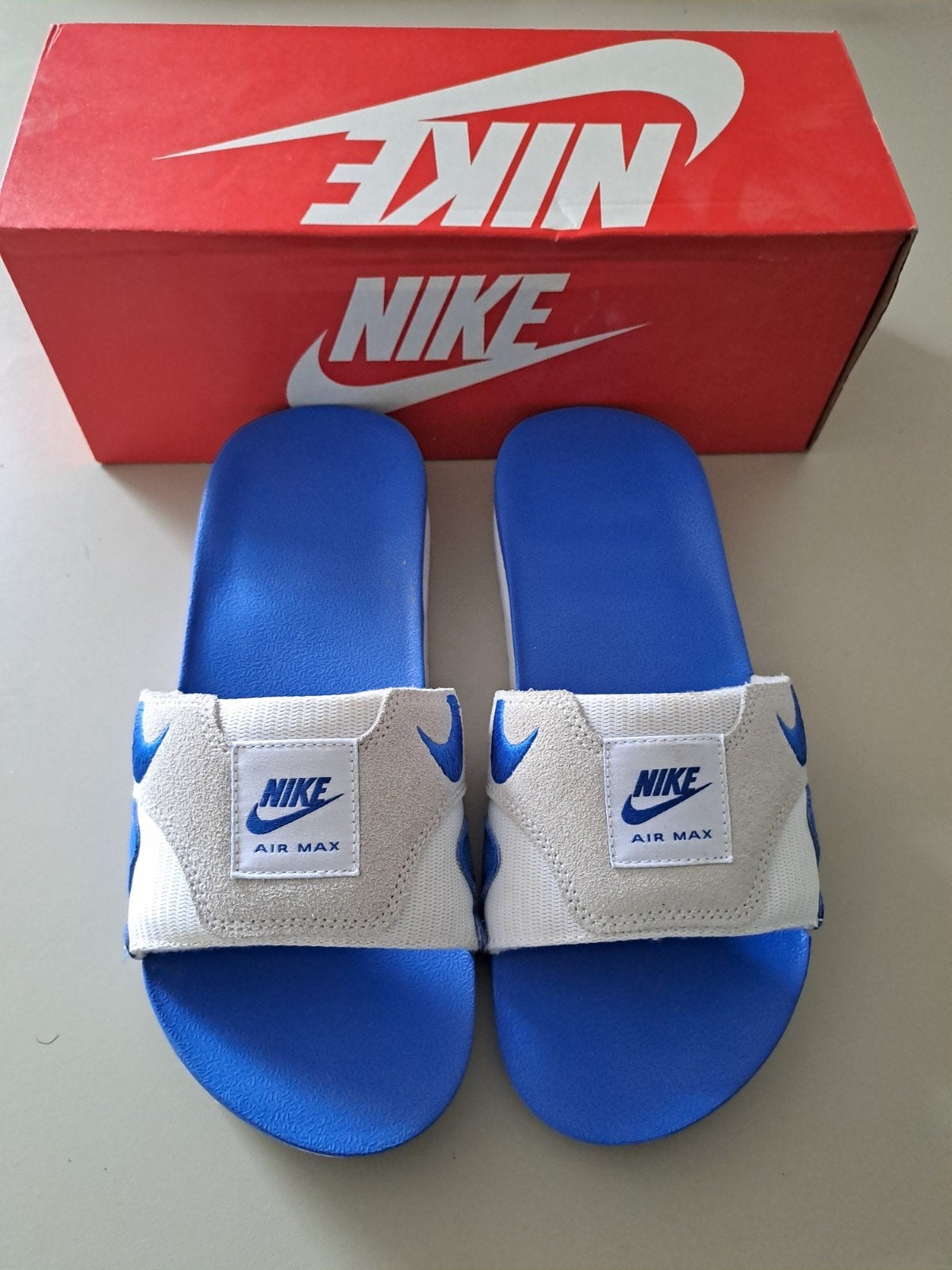 Nike Air Max 1 Slide Slippers - Blauw/Wit, Kleding | Heren, Schoenen, Slippers, Nike air max, Blauw, Nieuw