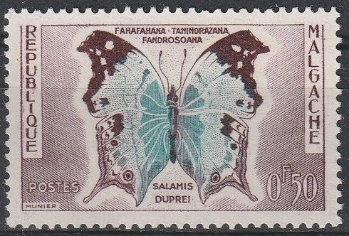 3318. Madagascar 447 pfr. Vlinder, Verzenden, Overige landen, Postfris