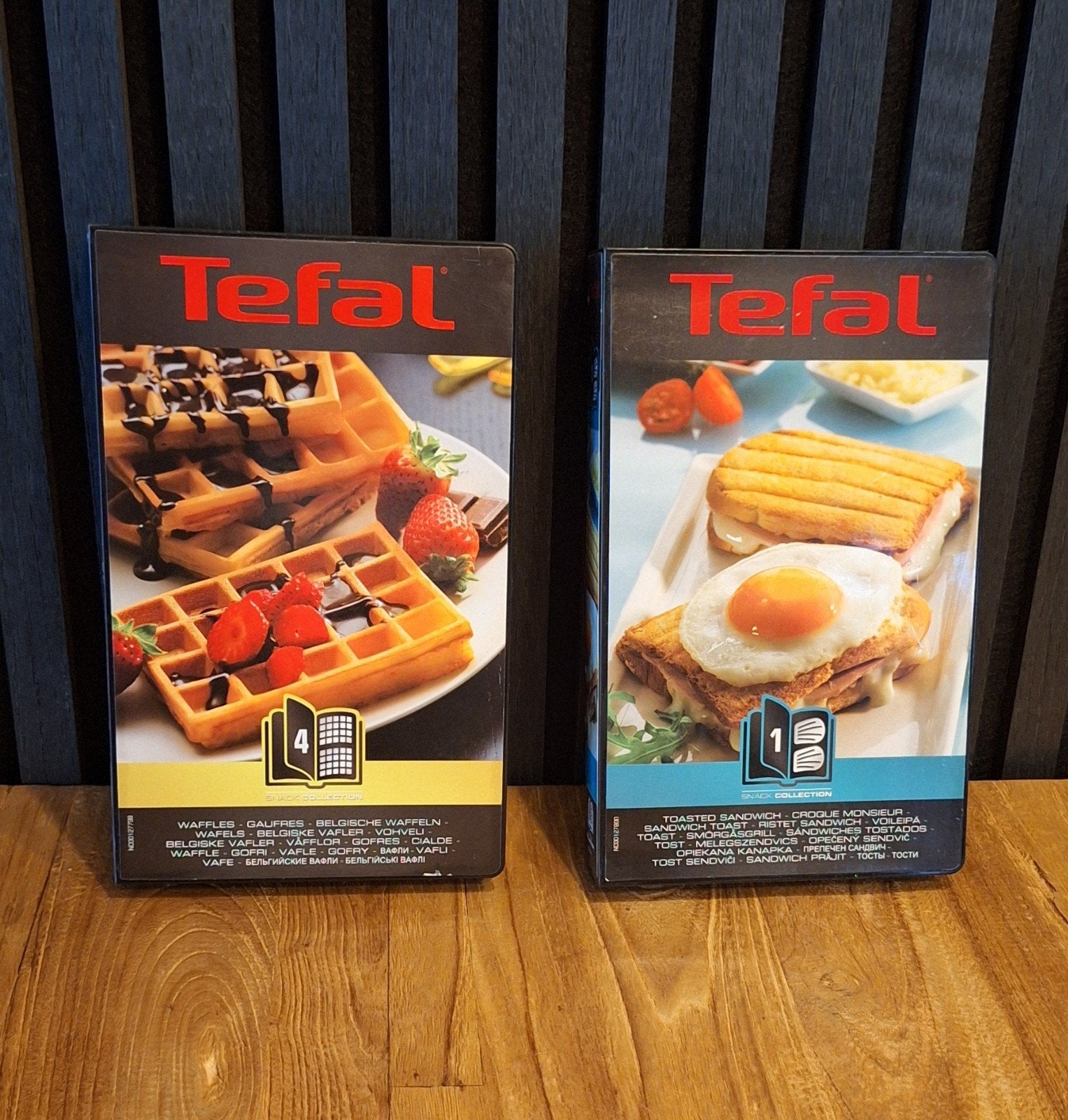 Tefal - Snackcollectie - Nr. 1 en 4 - tosti & wafel, Ophalen of Verzenden, Uitneembare platen, Zo goed als nieuw