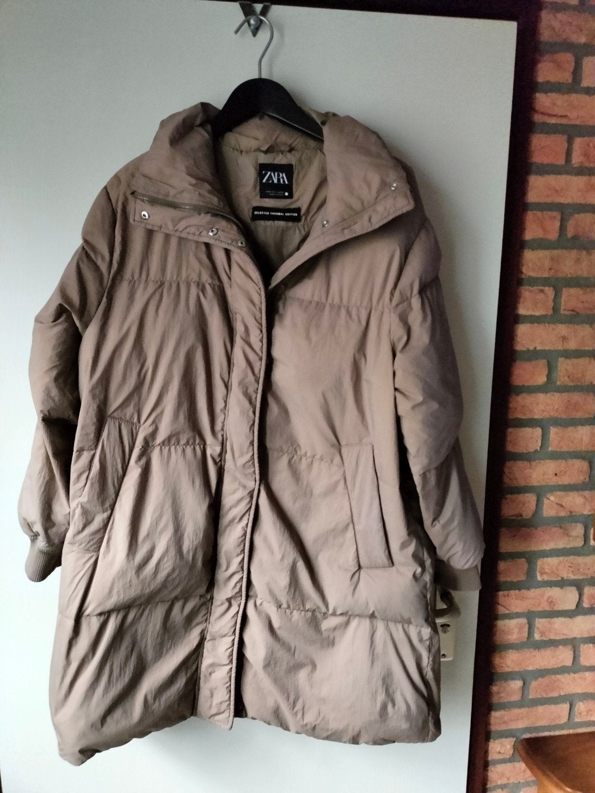 gewatteerde jas, Zara, mt.S, Ophalen of Verzenden, Zo goed als nieuw, Beige