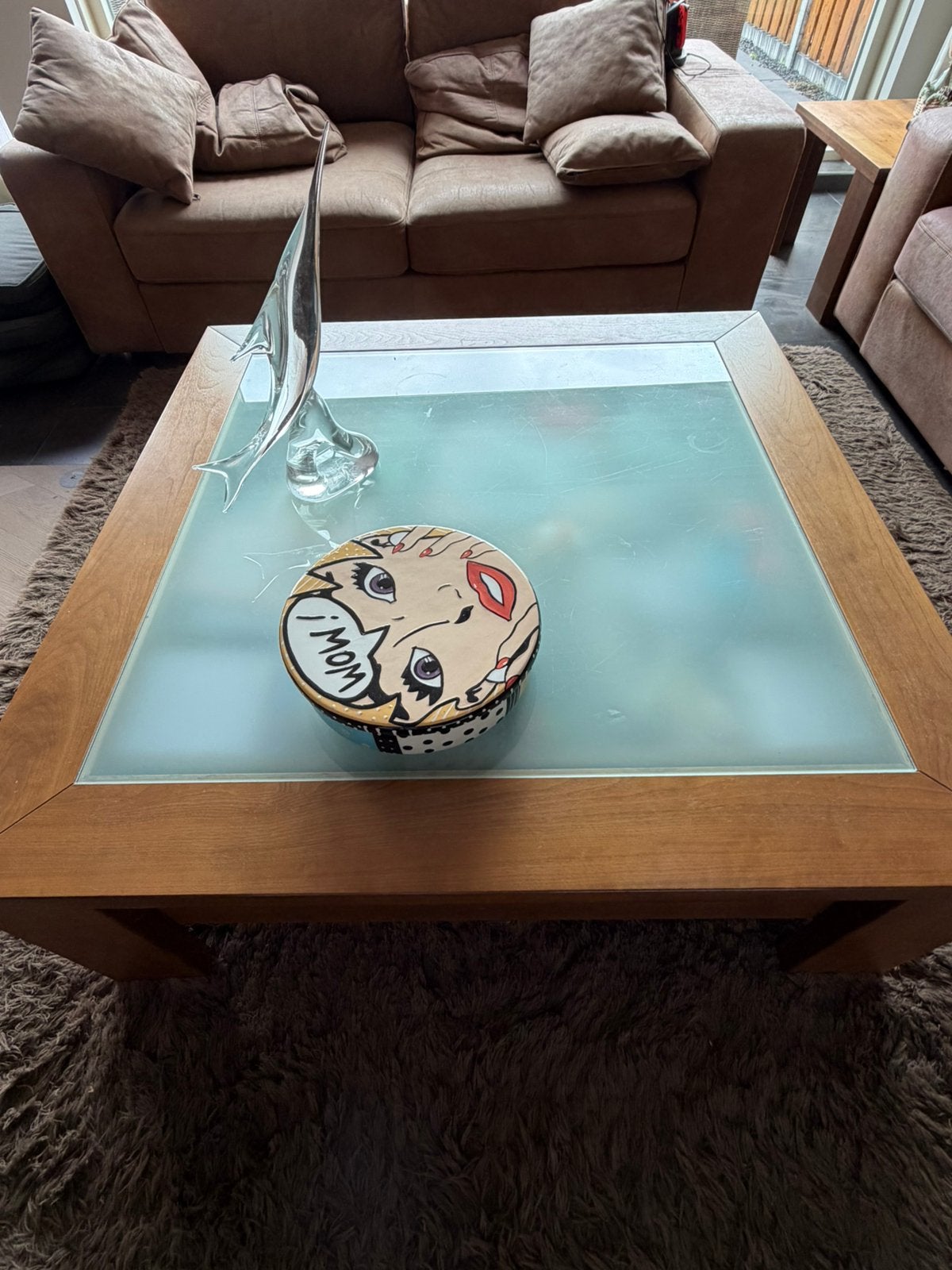 Collectorstafel / salontafel, Ophalen, 100 tot 150 cm, Zo goed als nieuw, Overige houtsoorten