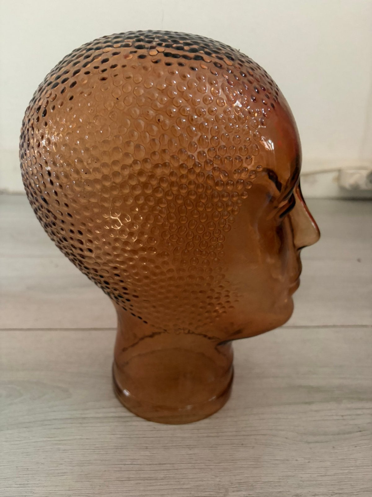 Glazen hoofd, Ophalen of Verzenden, Object, Bruin, Glas