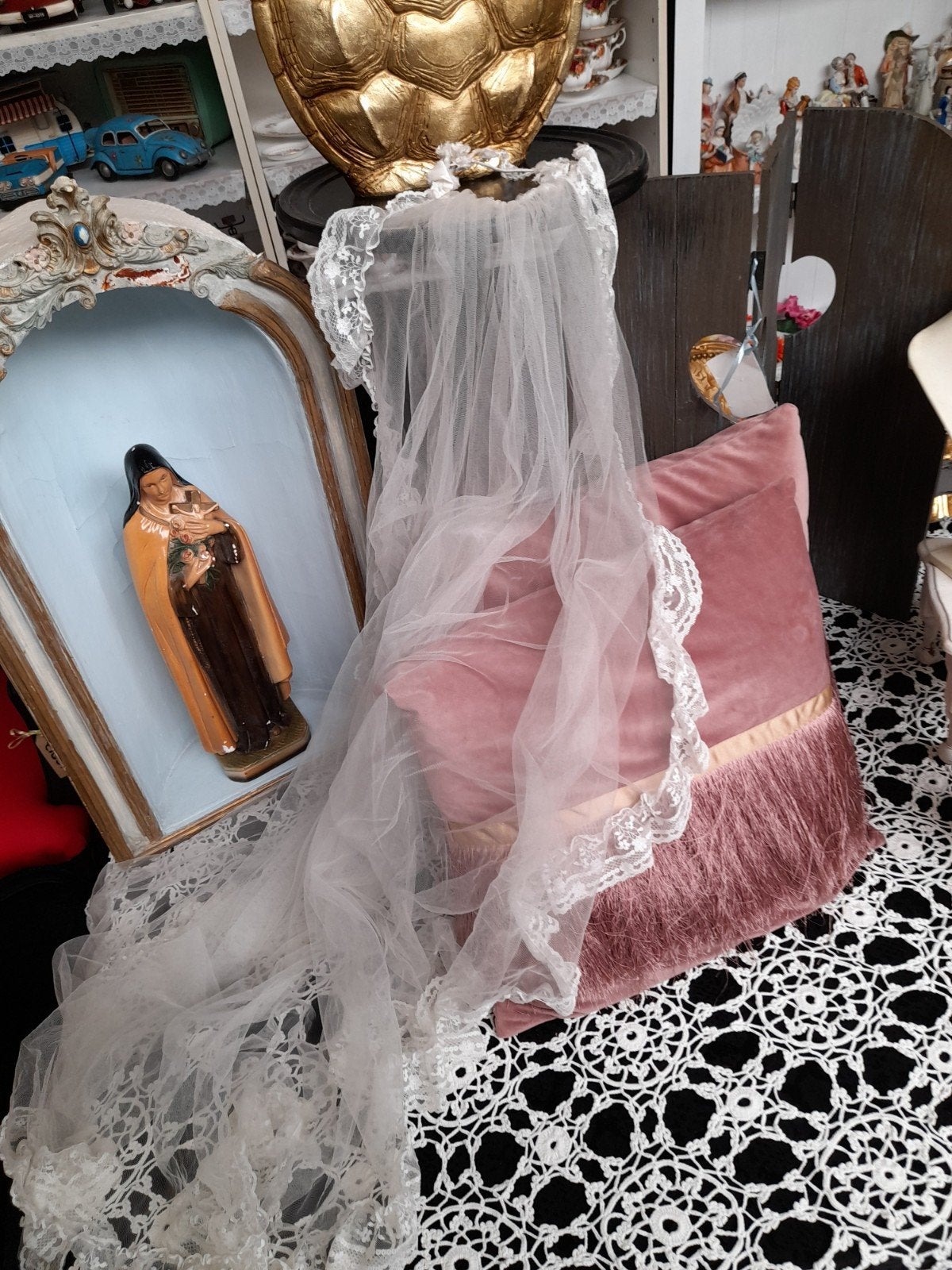 Antieke bruids sluier, Kleding | Dames, Ophalen, Zo goed als nieuw, Accessoires