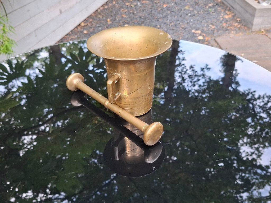 Antieke / Vintage Messing Vijzel met Stamper, Ophalen, Koper