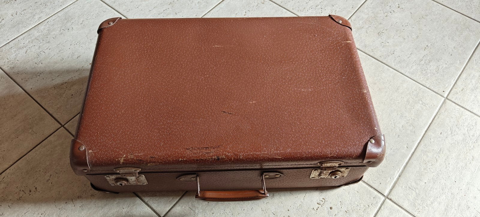 Vintage koffer voor oldtimer of decoratie, 40 tot 60 cm, Gebruikt, Bruin, Minder dan 35 cm