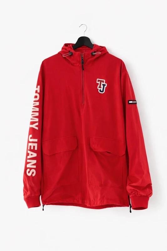 Tommy Jeans Anorak Jas Rood - Maat XL, Ophalen of Verzenden, Zo goed als nieuw, Maat 52/54 (L), Rood