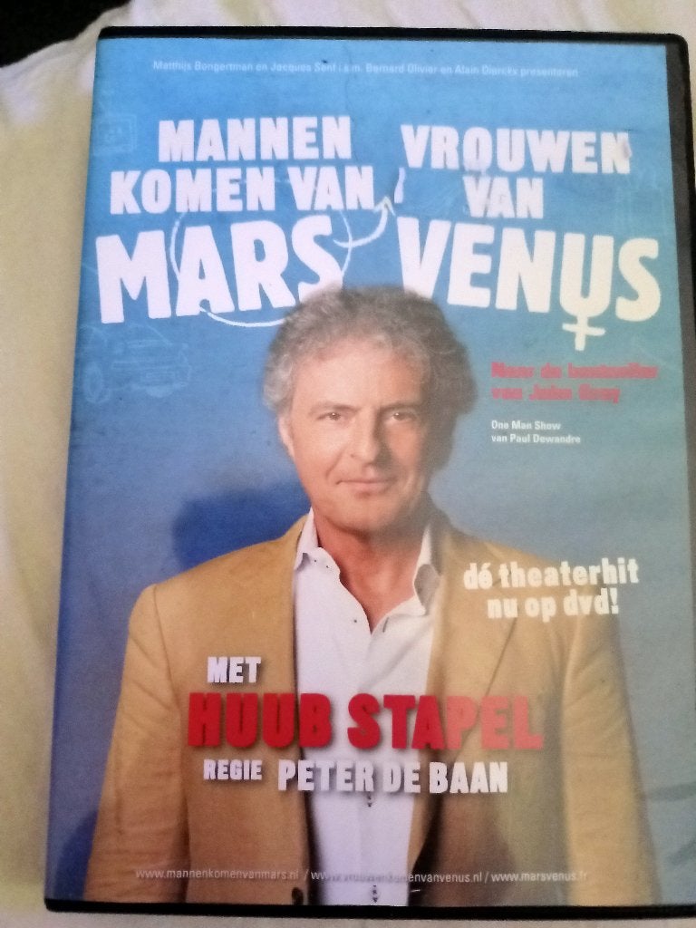 Mannen komen van mars, vrouwen komen van Venus - Huub Stapel, Cd's en Dvd's, Stand-up of Theatershow, Alle leeftijden, Zo goed als nieuw