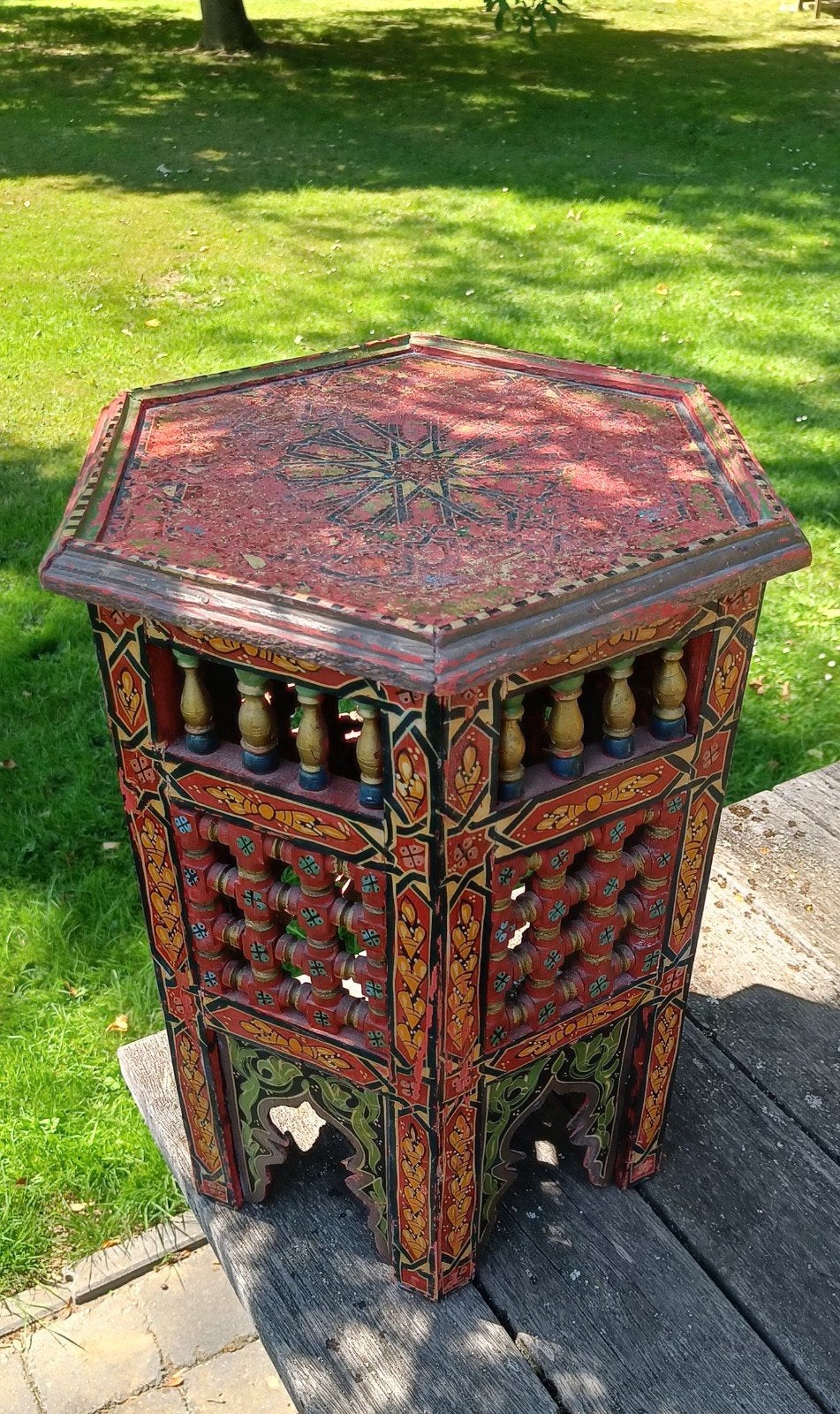 Vintage Marokkaanse Plantentafel/Kruk - 50x40cm, Ophalen of Verzenden