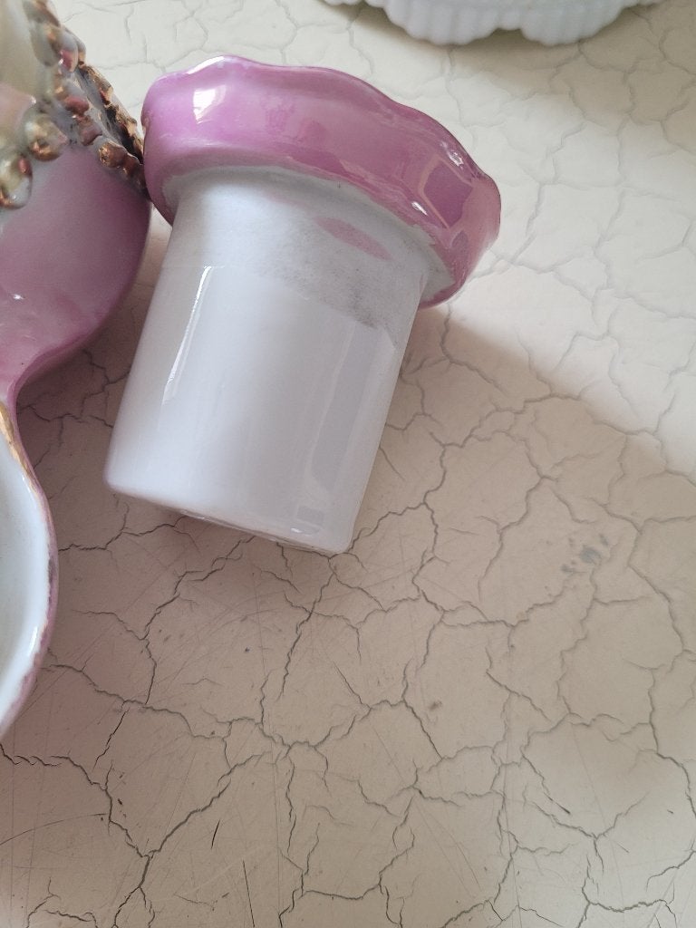 Antiek peper en zoutstelletje met originele lepel, Heikant 21 Kaatsheuvel, Overige typen, Belle Vieille Brocante, Ophalen of Verzenden