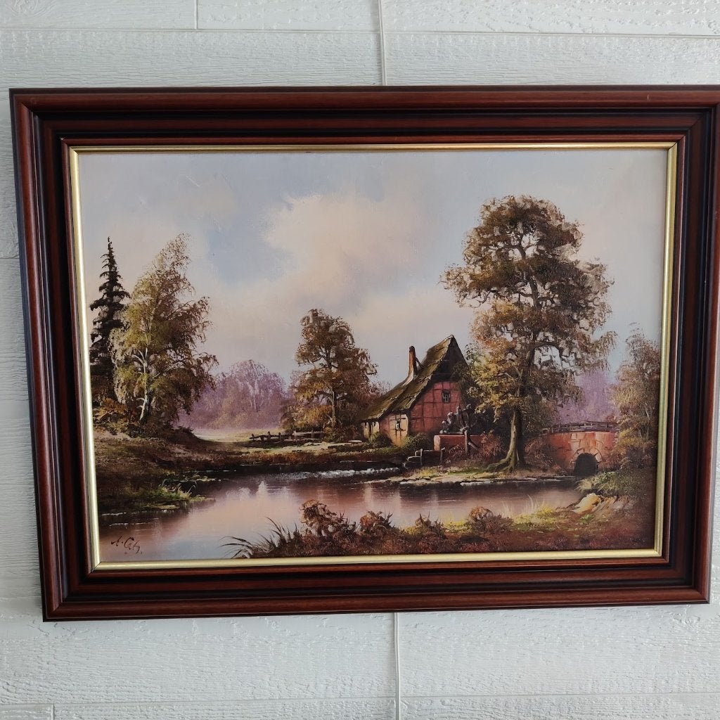 Oud Hollands schilderij olieverf op doek, Ophalen, Doek, Oud hollands, Bijzondere lijst
