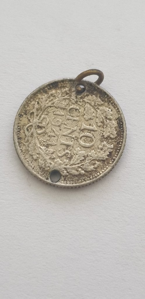 3321 nederlandse 10 cent uit 1941 als hanger, Verzenden, Koningin Wilhelmina, 10 cent