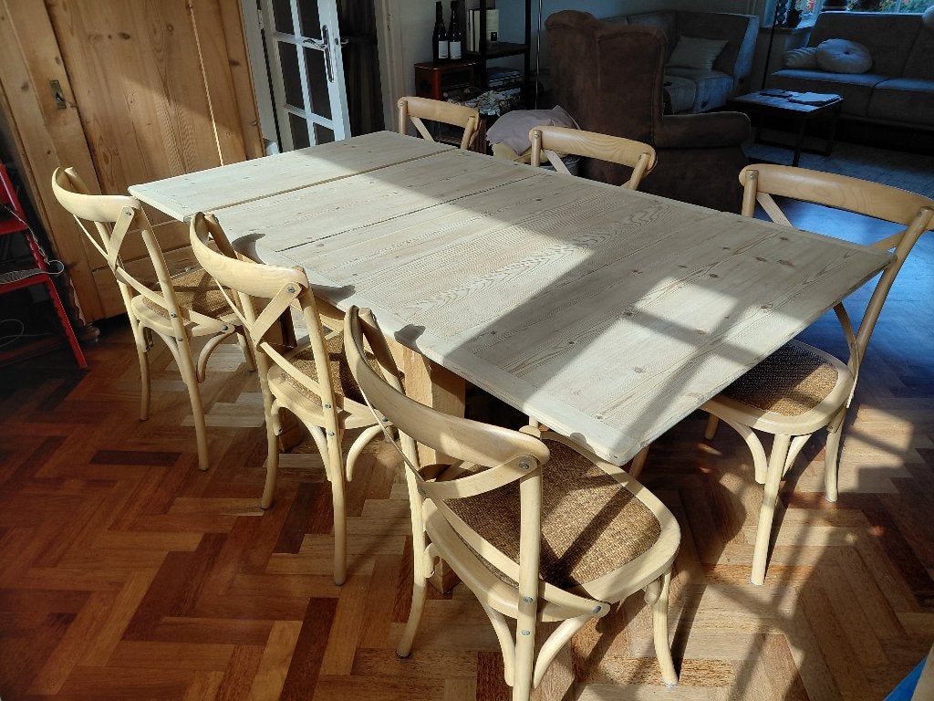 Foto 5 van Uitschuifbare eettafel van grenenhout