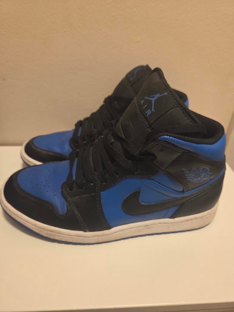 Nike Air Jordan 1 Mid Royal Blue Zwart, Blauw, Nike, Ophalen of Verzenden, Sneakers of Gympen