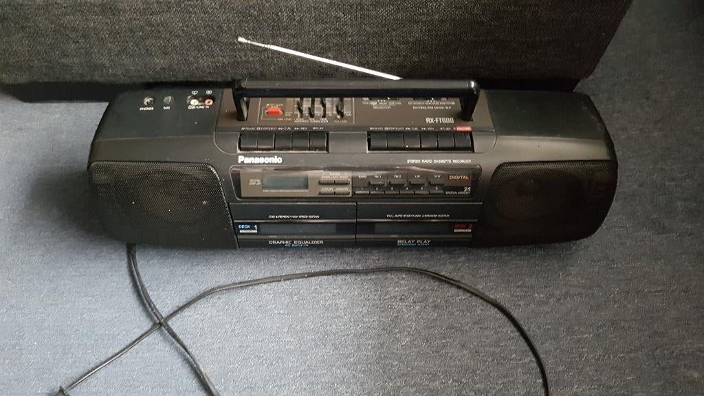 draagbare radiodubbel cassette recorder player panasonic, Ophalen, Overige merken