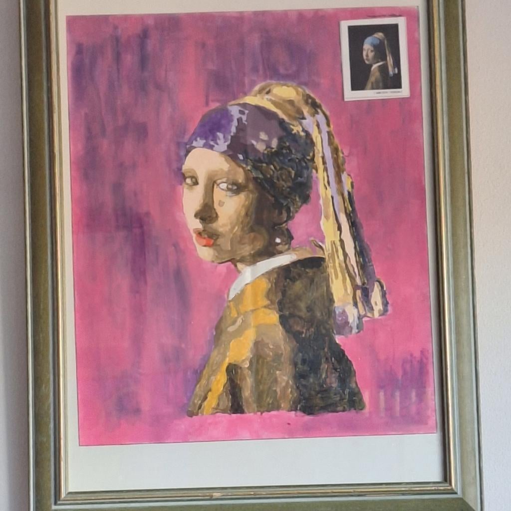 Het meisje van Vermeer in een nieuw Jasje, Antiek en Kunst, Ophalen of Verzenden
