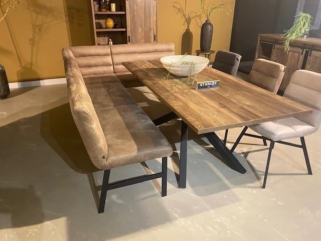 Bowie eettafelhoekbank nu voor €559,-, Ophalen, Nieuw, Stof, Vijf, Zes of meer stoelen