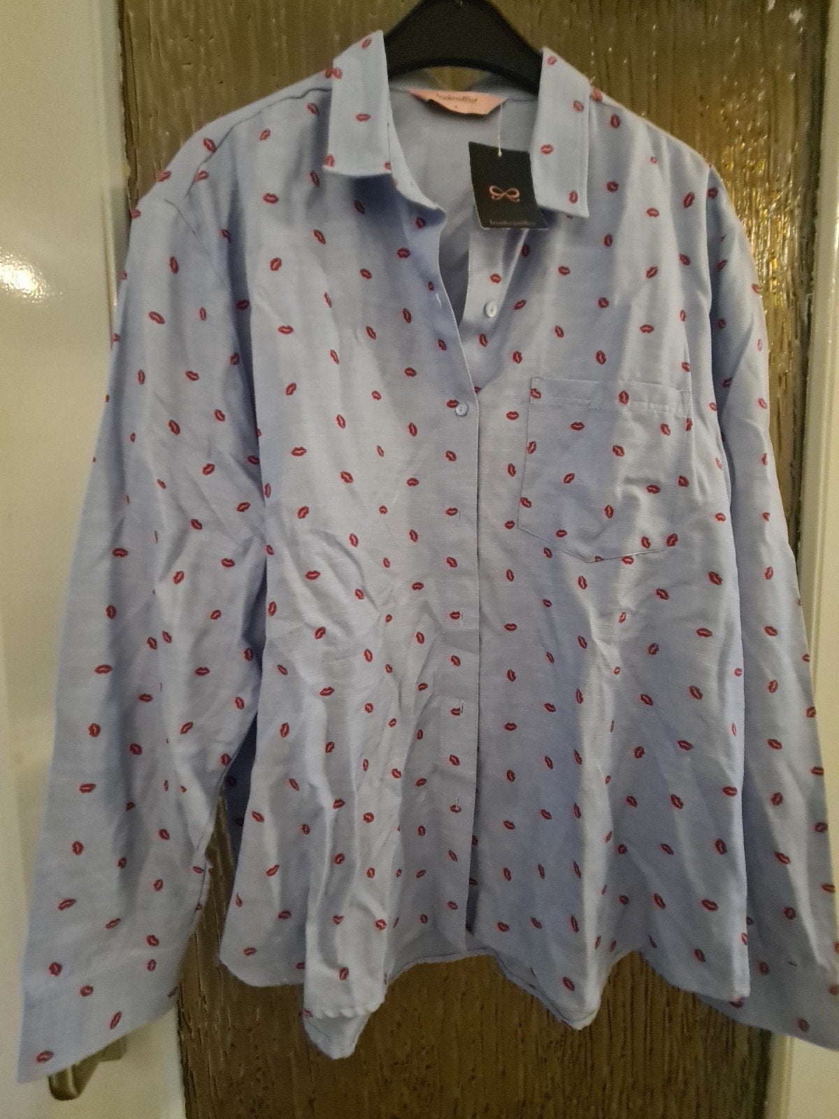 Nieuw Hunkemöller blouse met lippenprint - Maat XL, Blauw, Maat 46/48 (XL) of groter, Nieuw, Ophalen of Verzenden
