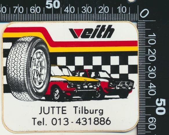 Sticker: Jutte - Veith - Tilburg, Verzamelen, Stickers, Zo goed als nieuw, Auto of Motor, Ophalen of Verzenden