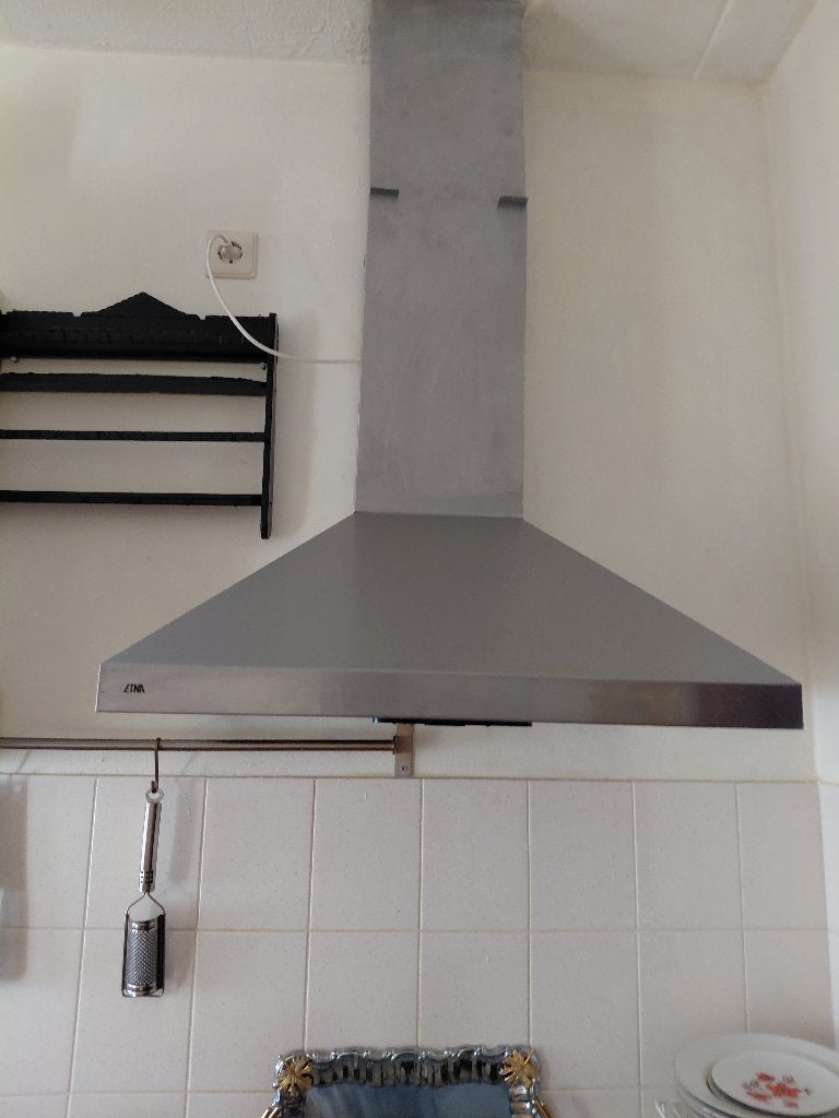 ETNA RVS schouwafzuigkap 90 cm – nette staat, Ophalen, Gebruikt, Wandschouwkap, Recirculatie