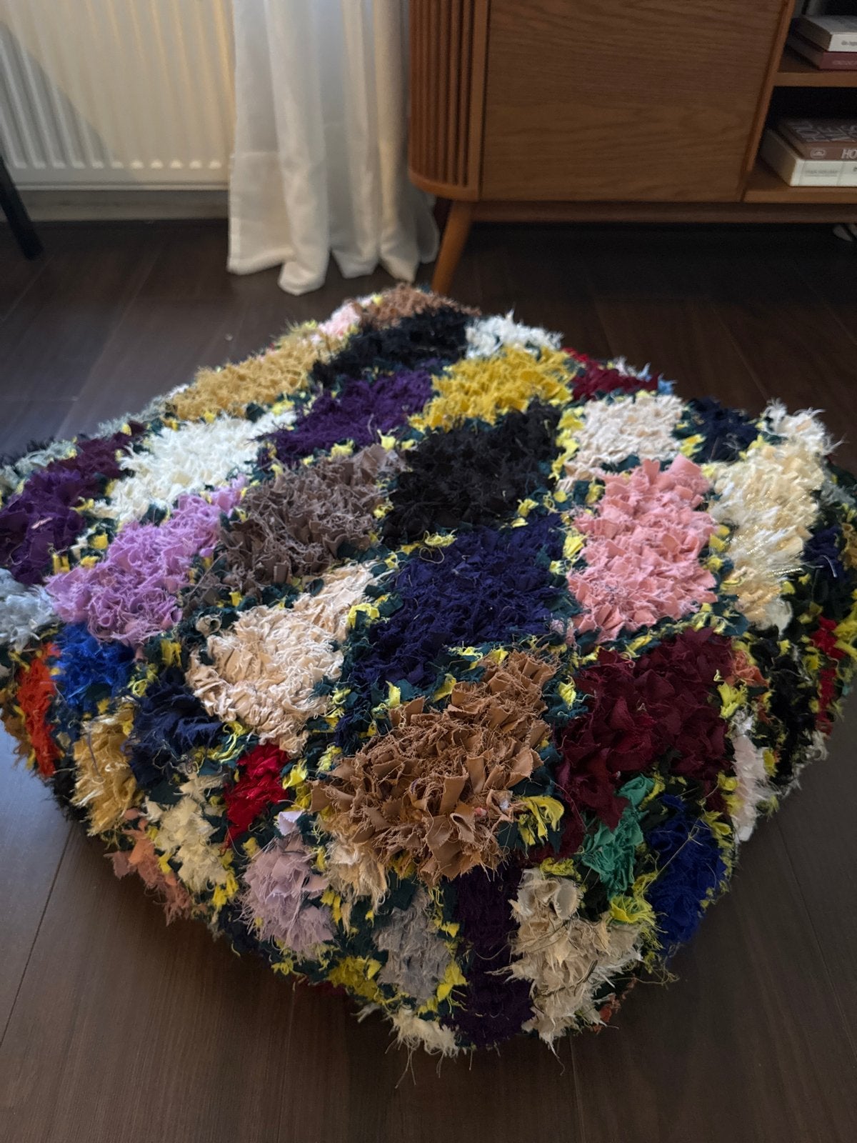 Handgemaakte Poef met Lapjes en Kleurtjes, Ophalen, Gebruikt, Meerkleurig, Boho
