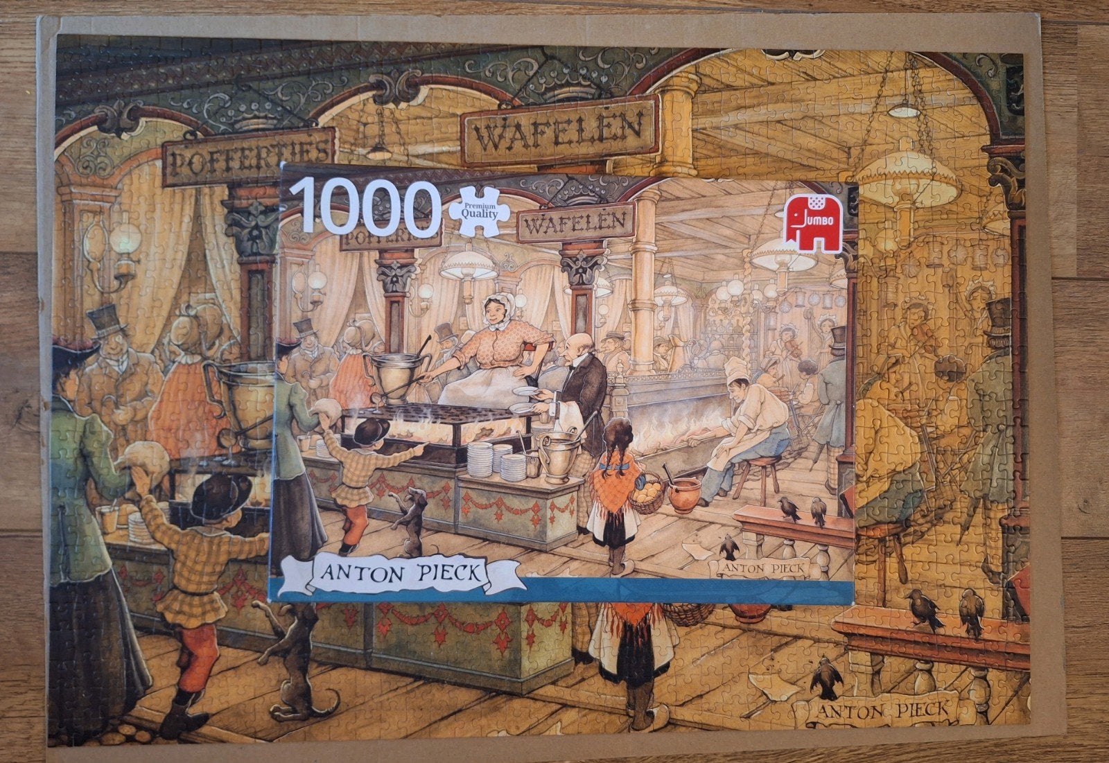 Puzzel Anton Pieck 'poffertjes', Ophalen of Verzenden, 500 t/m 1500 stukjes, Gebruikt, Legpuzzel