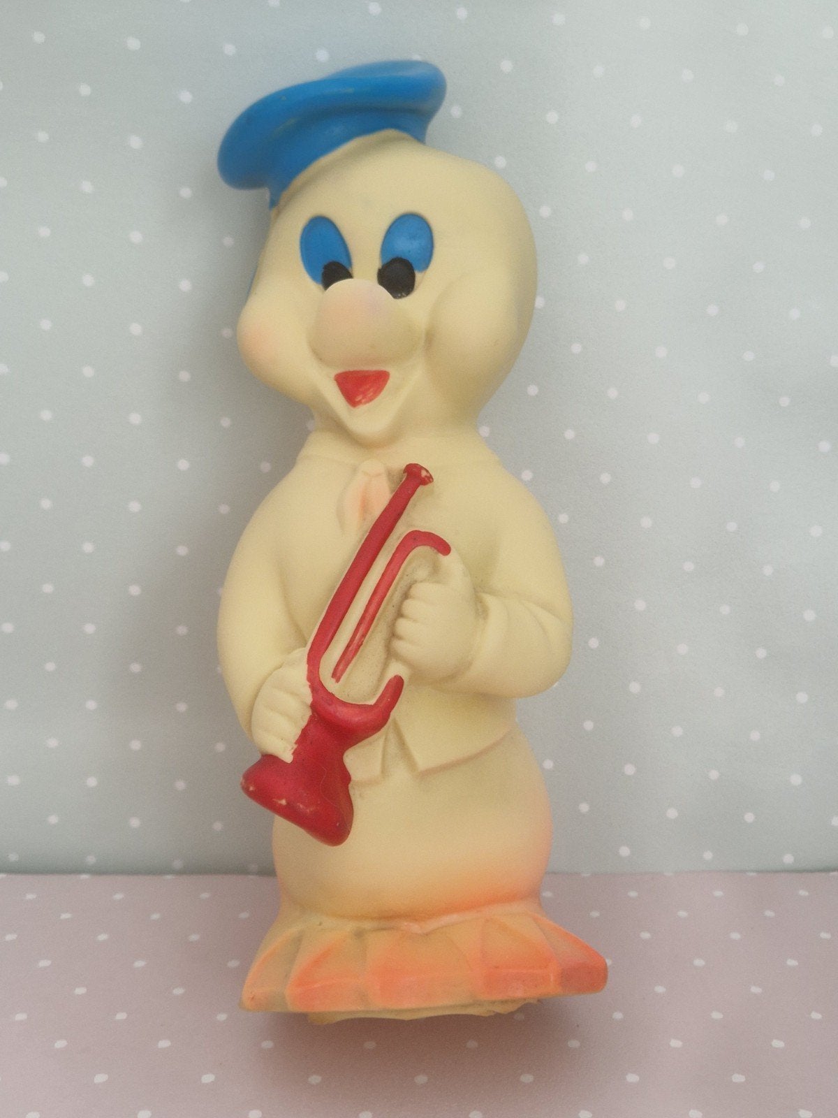 vintage Rubbertoy Donald Duck, Ophalen of Verzenden, Donald Duck, Gebruikt, Beeldje of Figuurtje