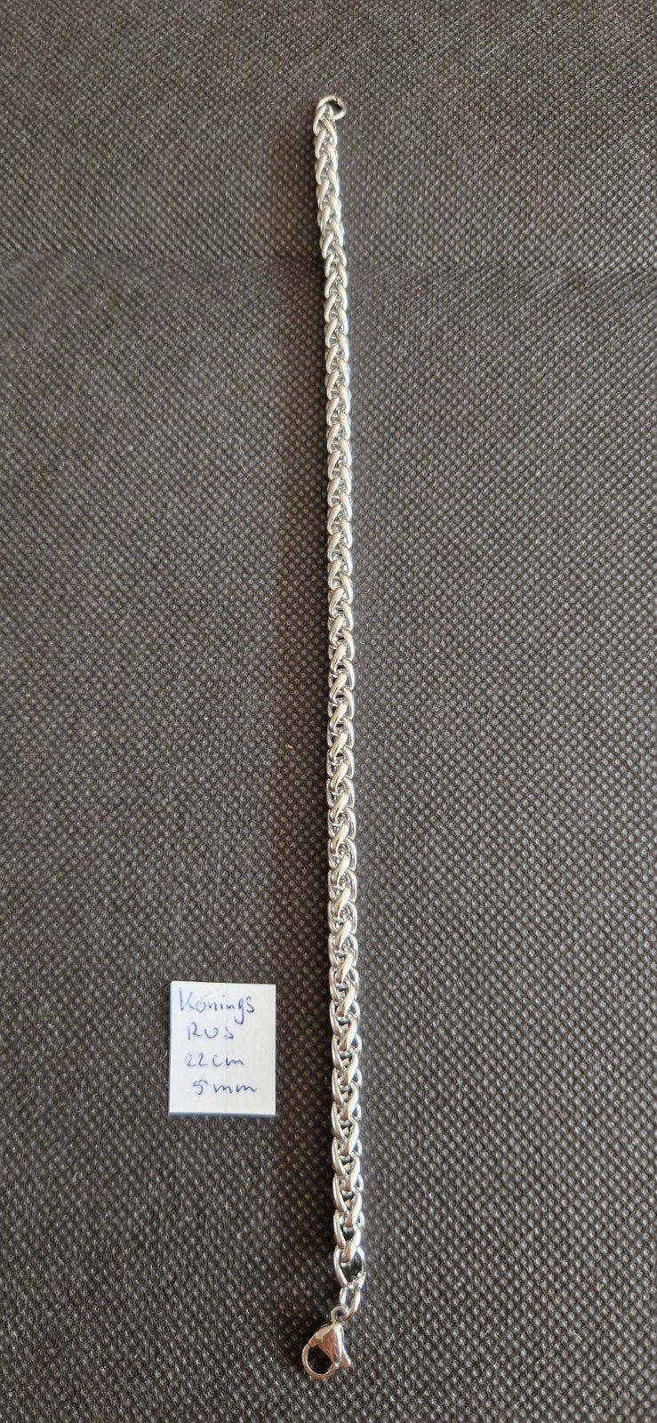 Exclusieve armband  - 22cm 5mm, Ophalen of Verzenden, Nieuw, Zilver, Staal