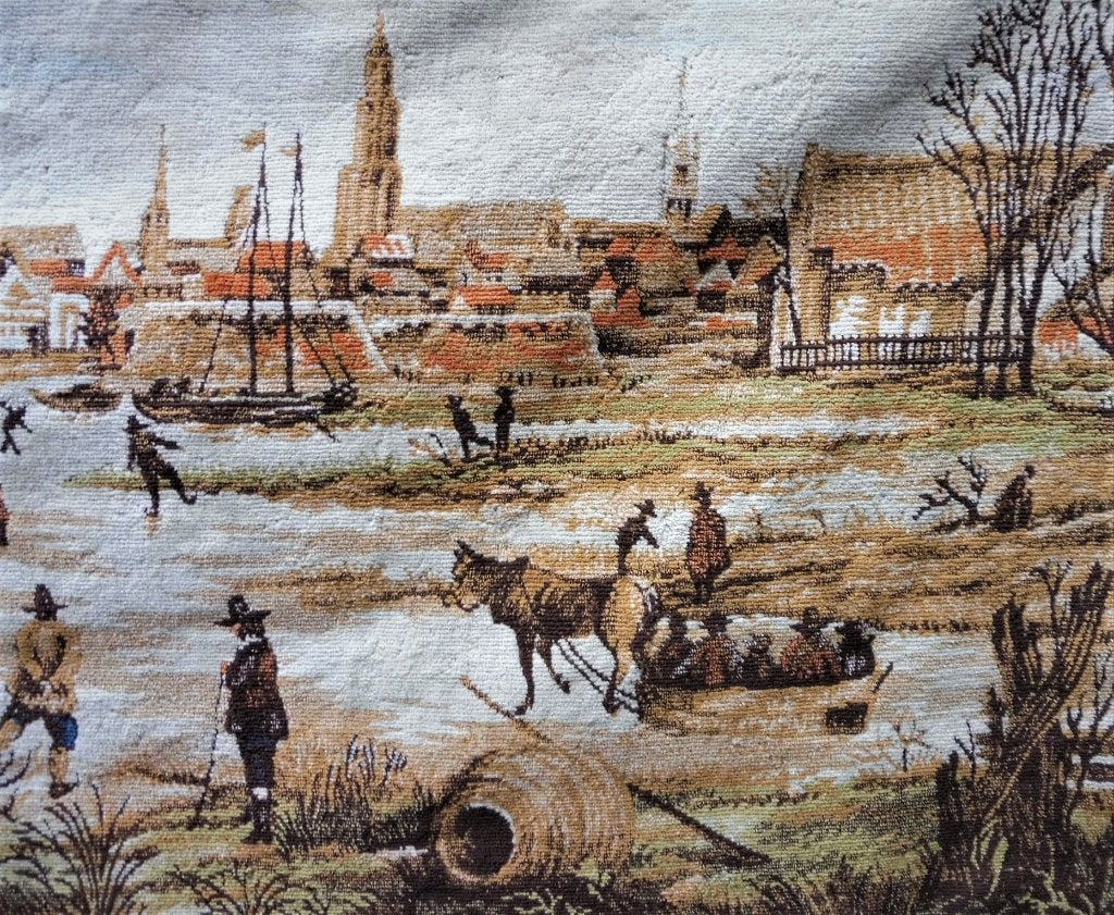Wandkleed Riviergezicht bij winter naar Aert van der Neer, Ophalen of Verzenden