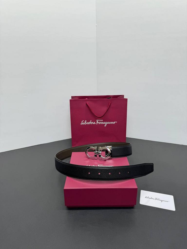 Salvatore Ferragamo riem belt leer, Ophalen of Verzenden, Zo goed als nieuw, Zwart
