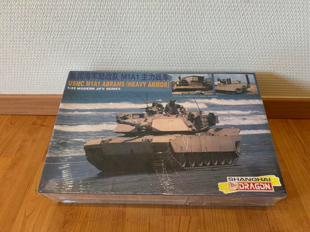 Dragon USMC M1A1 Abrams (Heavy Armor) Tank 1:35, Overige merken, Tank, 1:32 tot 1:50, Ophalen of Verzenden