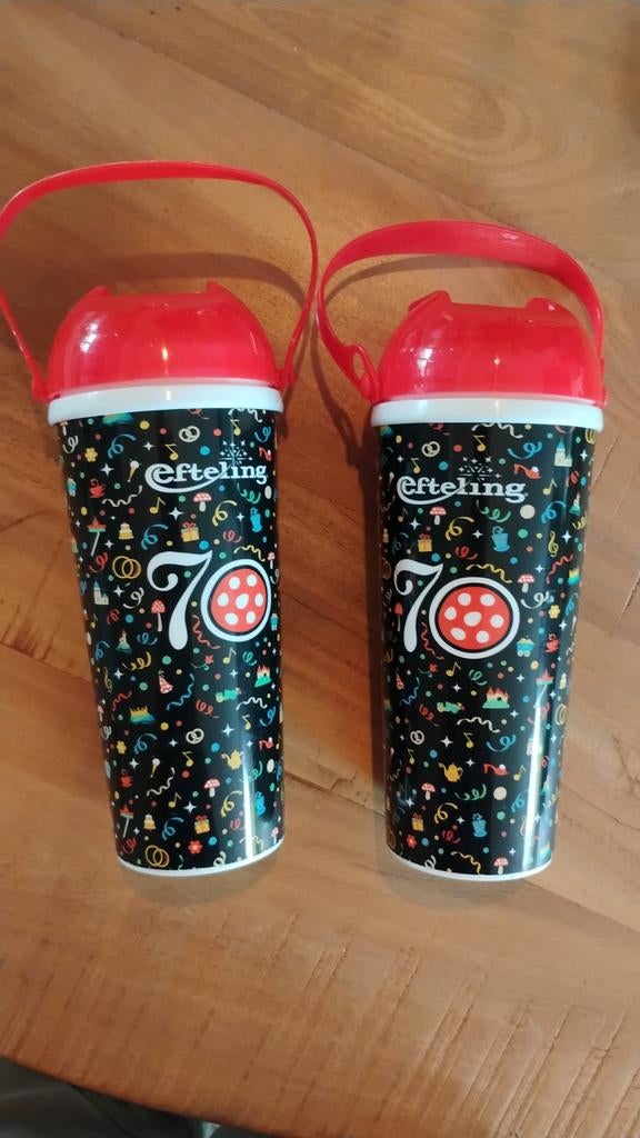Efteling 70 jaar drinkbeker met rietje, Verzenden, Zo goed als nieuw, Gebruiksvoorwerp