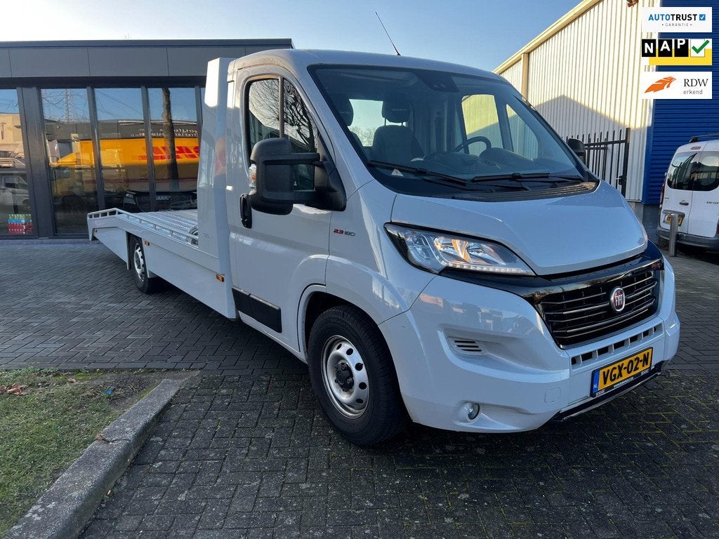 Fiat Ducato 35H 2.3 MultiJet L4H1 autotransporter tijhof bak, Euro 6, Automatische klimaatregeling, Origineel Nederlands, Bedrijf