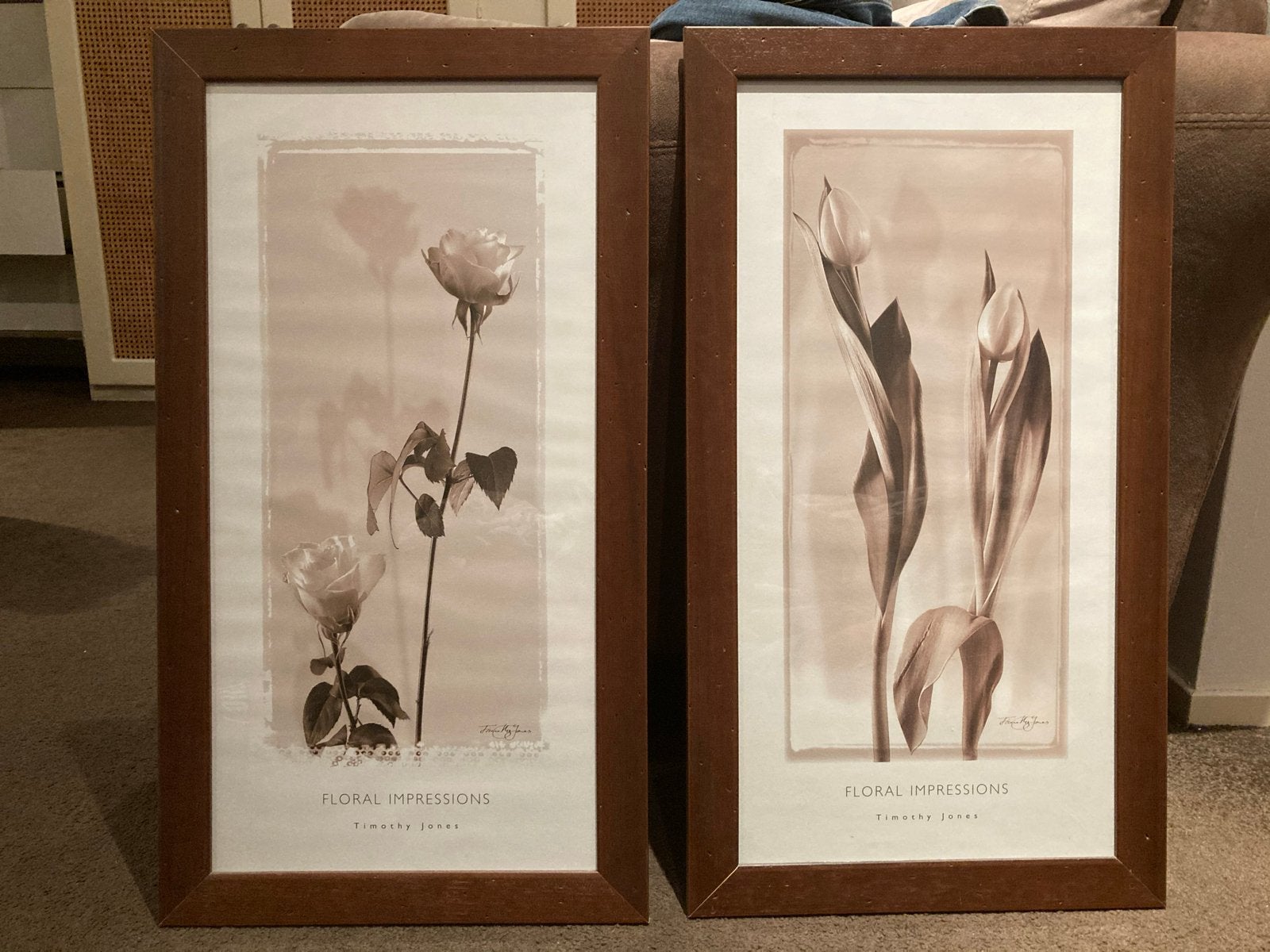 Set van 2 ingelijste bloemenprints 'Floral Impressions', 50 – 75, Minder dan 50 cm, Gebruikt, Oorspronkelijke maker