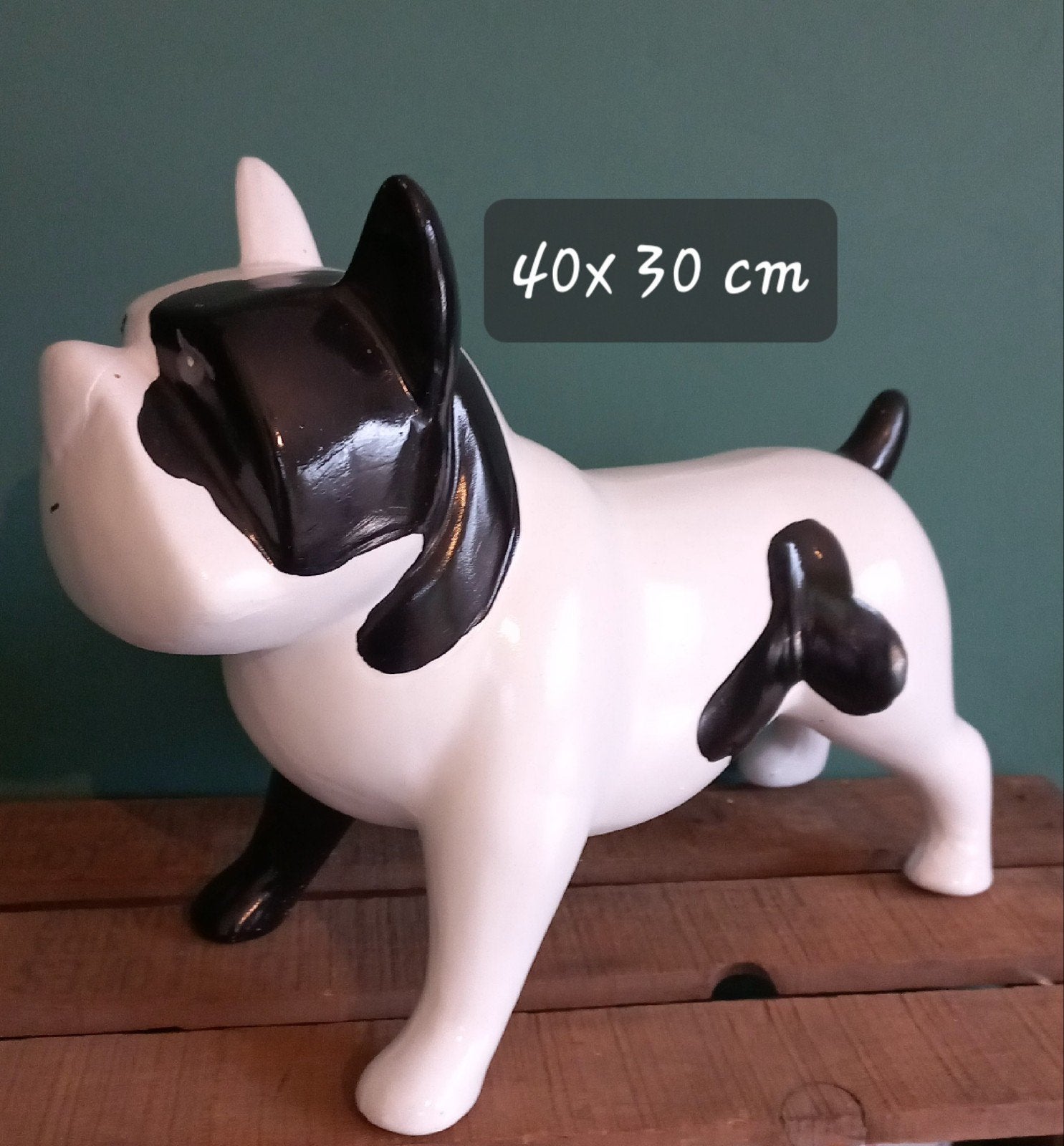 Decoratieve Franse Bulldog Beeld - Zwart/Wit, Meerkleurig, Kunststof, Ophalen of Verzenden, Zo goed als nieuw