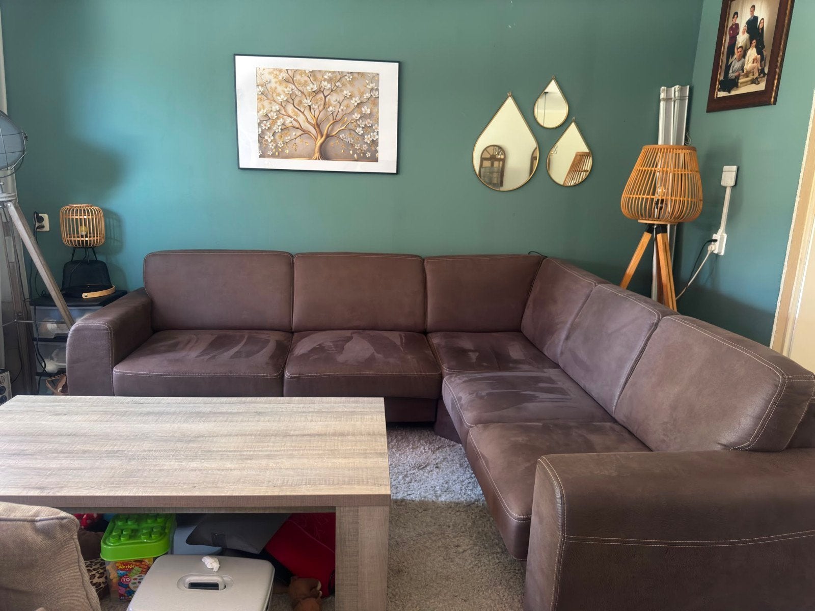 Comfortabele bruine hoekbank - Zo goed als nieuw, Huis en Inrichting, Banken | Bankstellen, Ophalen, 250 tot 300 cm, Hoekbank