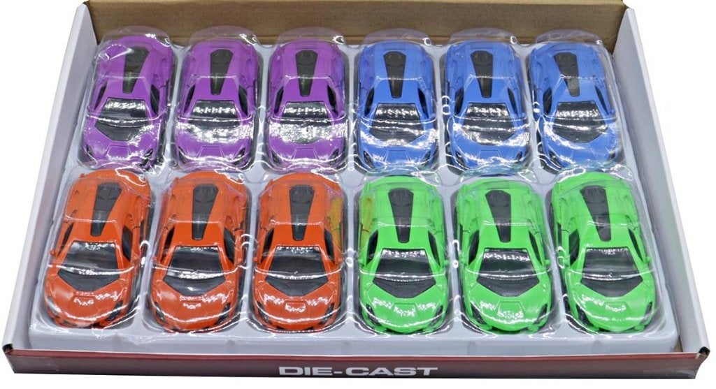 PARTIJ DIE CAST MODEL CAR LAMBO 1:36 IN DISPLAY  +/- 11CM , ., Nieuw, Ophalen of Verzenden, .