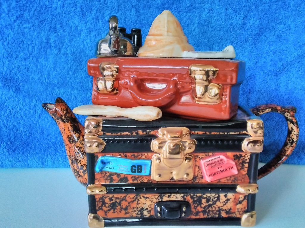 Vintage Swineside Ceramics Theepot Koffer Design, Overige merken, Keramiek, Vintage, Ophalen of Verzenden