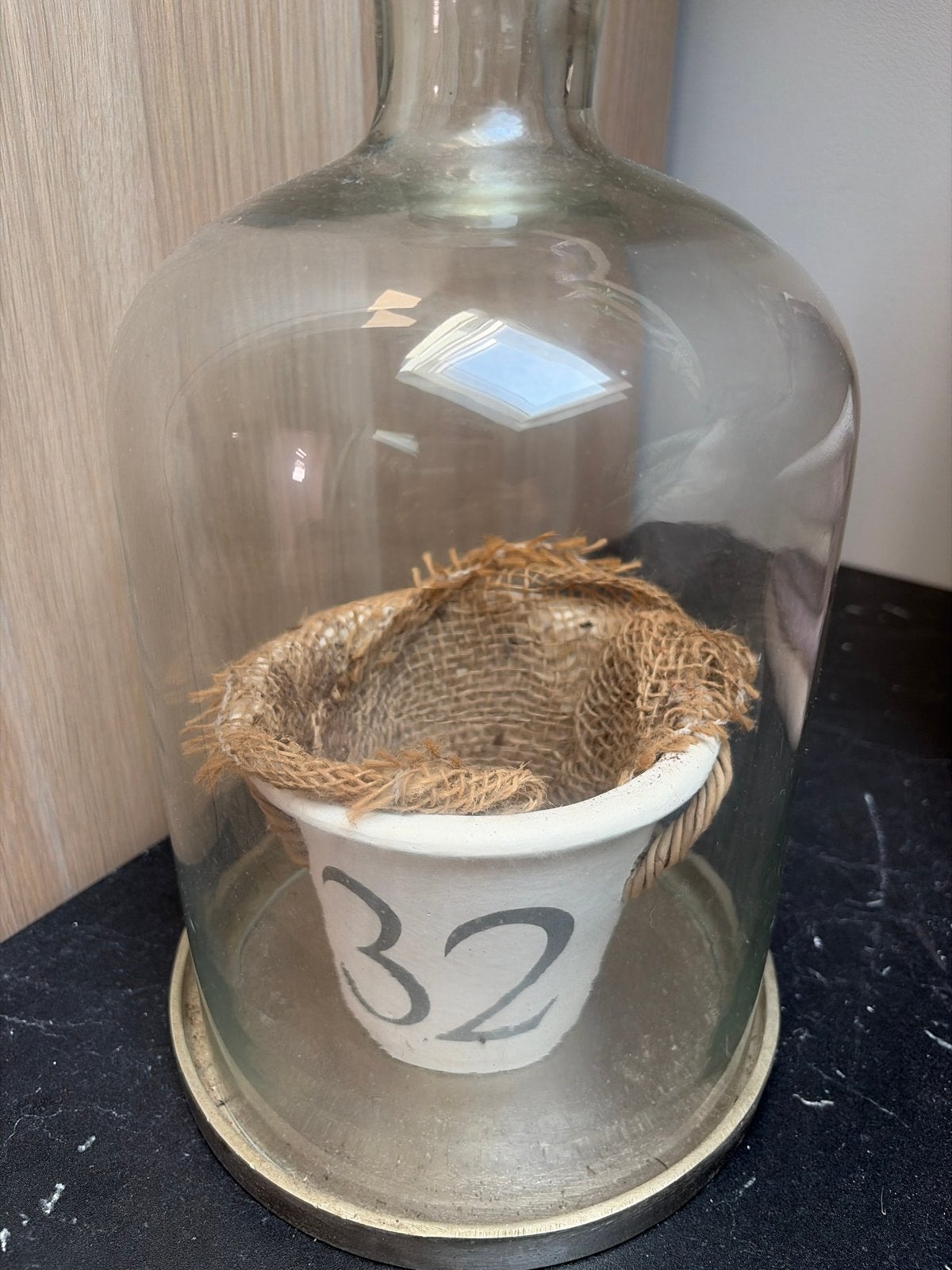 Riviera Maison potje onder glazen stolp, Huis en Inrichting, Ophalen, Gebruikt, Landelijk, Wit