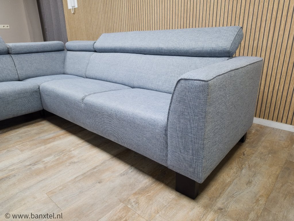 Prachtig Licht Blauwe Gemeleerd Hoekbank !!!, Info@banxtel.nl, Overige maten, Hoekbank, Hoekbank
